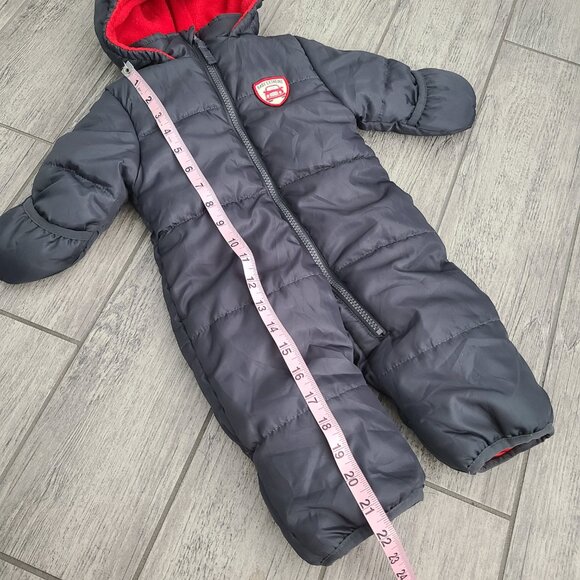 BabyXtreme Baby Boy's Snow Infant Hooded Bodysuit Bunting Snowsuit grey sz 3-6M - Picture 6 of 8